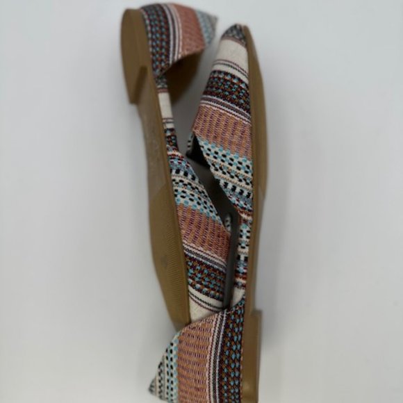 Restricted Woven Multi Colored Flats Open Sides Size 7 - Picture 5 of 7